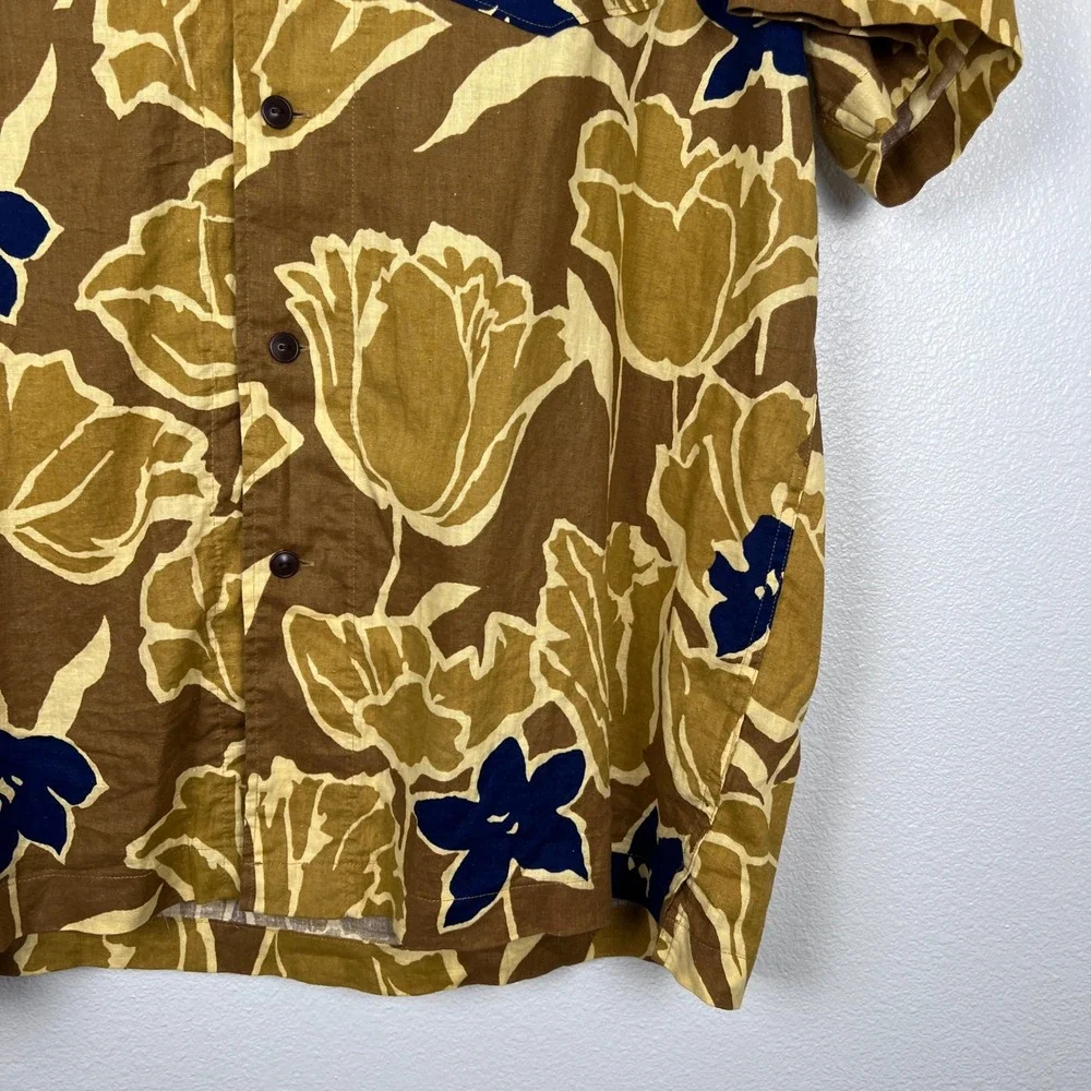 J.‎ Crew Men's Short Sleeve Camp Collar Hemp Cotton Blend XL
